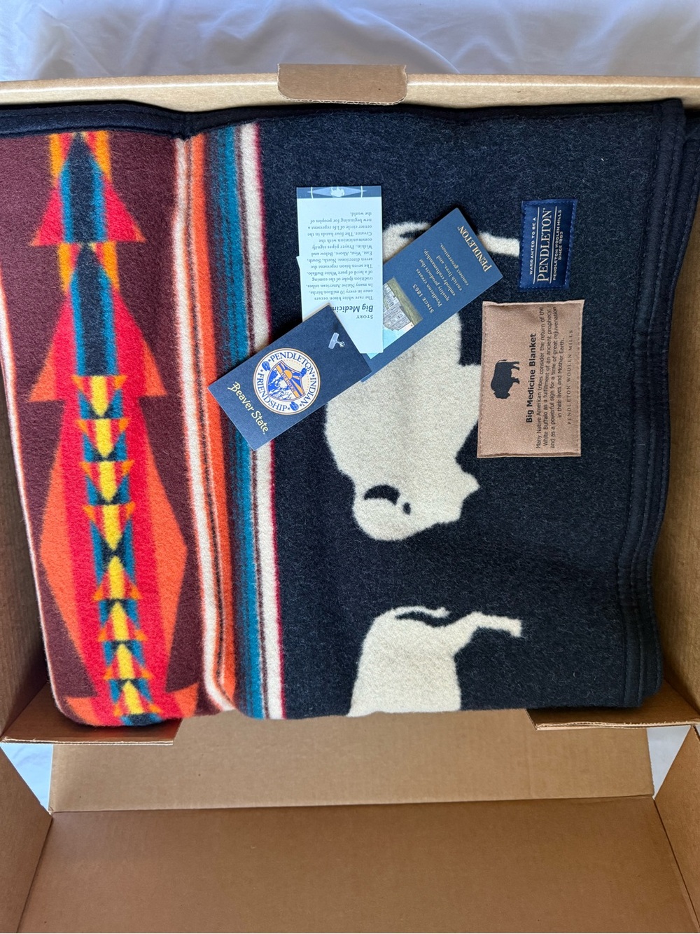 Pendleton Big Medicine Oxford Wool Blanket NWT
